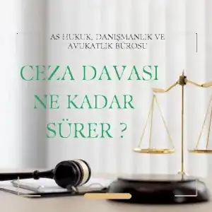 Bu alt metin ve resim, ceza davalarının süresini anlatan bir makalenin bir özetini ve bir adalet terazisini içeriyor. Resim, yazının ana temasını görsel olarak temsil ediyor.